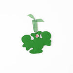 back of a Handcrafted Lobster Felt Christmas Ornament on a white background