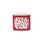 Small Decorative caddy featuring bold red and pink brushstroke patterns with contrasting white backgrounds throughout