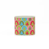 Small Festive Christmas caddy featuring colorful retro trees in pink, green, blue, and red patterns.