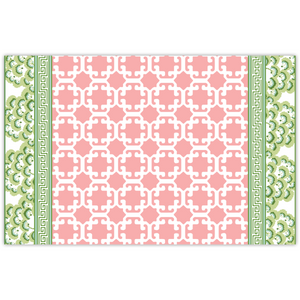 Monserrat Pink Rectangular Paper Placemats, Pad of 20