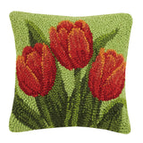 Tulip Hooked Wool Pillow