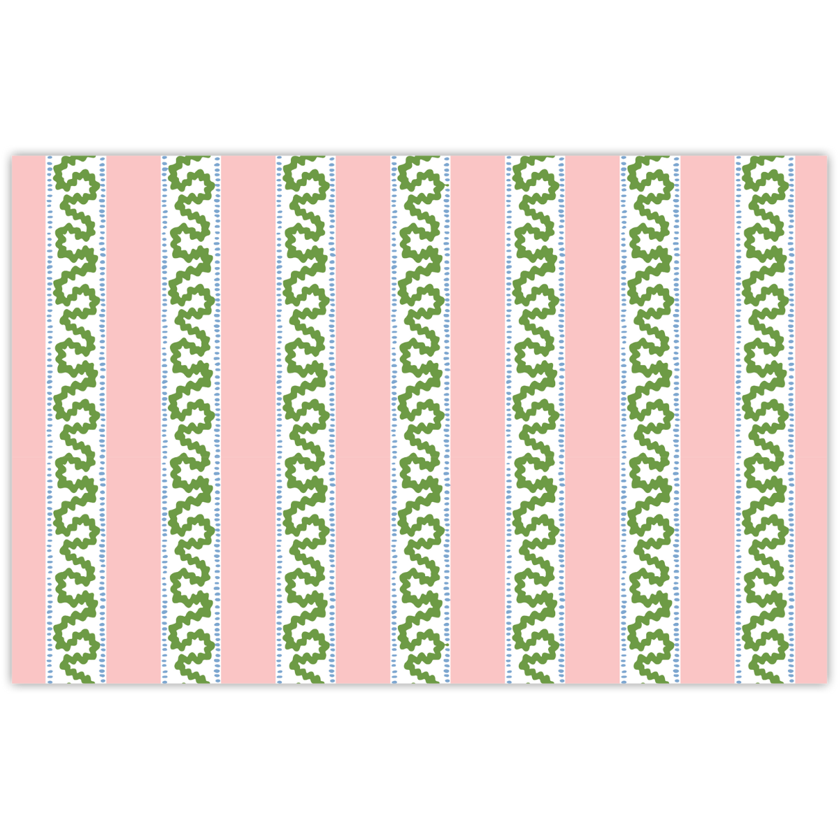Pink/Green Harbor Trail Rectangular Paper Placemats, Pad of 20