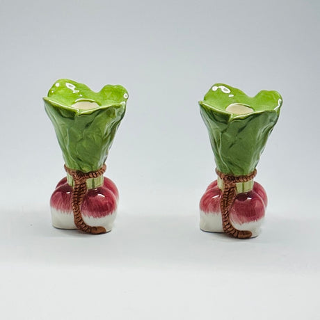 Vintage Radish Candleholders, Pair