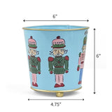 Hand-Painted Large Tole Cachepot - Nutcrackers