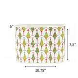 Large Christmas caddy featuring colorful festive trees with dimensions 5" by 7.5" by 10.75"