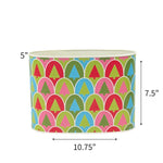 Large Festive Christmas caddy featuring colorful retro trees in pink, green, blue, and red patterns with dimensions of 5" by 7.5" by 10.75"