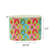 Large Festive Christmas caddy featuring colorful retro trees in pink, green, blue, and red patterns with dimensions of 5" by 7.5" by 10.75"