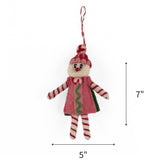 Pink and Green Felted Wool Christmas Nutcrackers, Set of 3