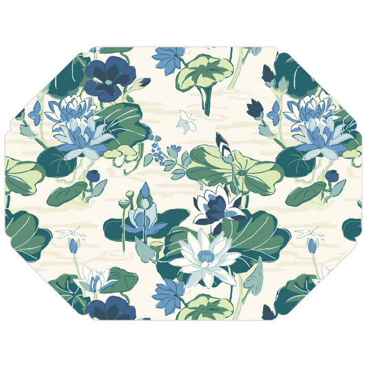 Posh Die-Cut Paper Placemat - Blue Lake Lillies