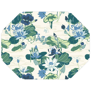 Meadow Club Blue/Green Octagonal Placemats, Pack of 10