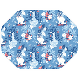 Blue Imperial Palace Octagonal Paper Placemats, Pack of 10