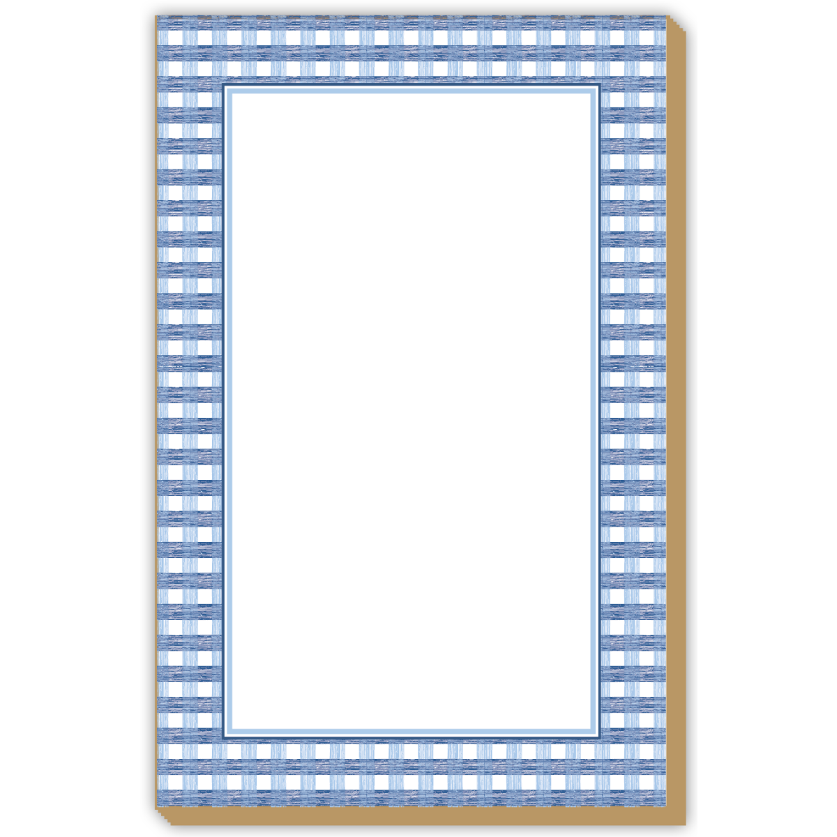 Luxe Large Notepad - Blue Gin Lane Plaid Border