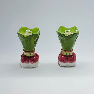 Vintage Radish Candleholders, Pair