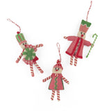 Pink and Green Felted Wool Christmas Nutcrackers, Set of 3