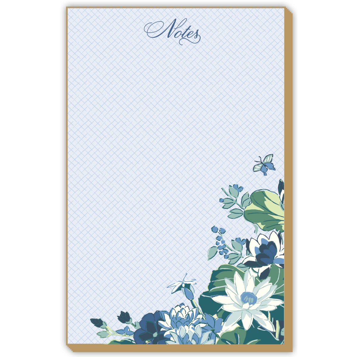 Luxe Large Notepad - Blue Lake Lillies Notes