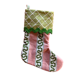 Harbor Trail Bahama Pink Christmas Stocking with Ric Rac