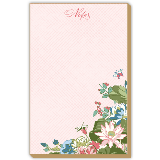 Luxe Large Notepad - Pink Lake Lillies Notes