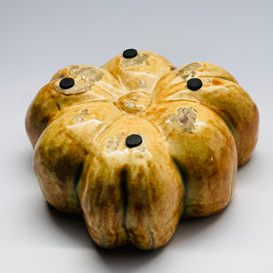 Vintage Small Ceramic Pumpkin Lidded Box