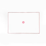 America patriotic red blue white tray bottom view with painted colonial design and scalloped navy edge construction.