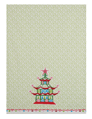 Pagoda/Holly Cotton Christmas Apron