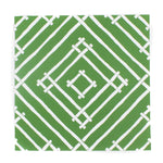 Island House square mid green paper placemats in a white background
