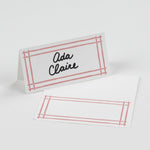 Bamboo Trellis Paper Place Cards in candy pink displayed on white background