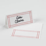 Bamboo Trellis Paper Place Cards in candy pink displayed on white background