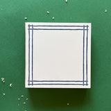 Madcap Cottage Bamboo Trellis Blue Square Luxe Notepad