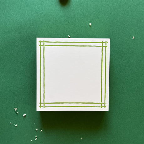 Madcap Cottage Bamboo Trellis Green Square Luxe Notepad