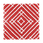 Island House square red paper placemats in a white background. 