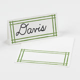 Bamboo Trellis Paper Place Cards - Meadow Green