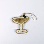 A beaded Christmas Cocktail ornament