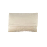 back view of pastel Easter bunny hooked pillow with chick design on white background