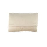 back view of pastel Easter bunny hooked pillow with chick design on white background