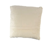 back of easter hooked pillow with bunny, eggs and floral design in pastel colors