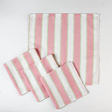 Cabana Boy Pink Stripe Cloth Dinner Napkins, Set of 4