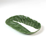 a large ceramic cabbage serving platter with white background