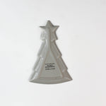 back of a Green ceramic tree accent plate with star at top