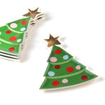 Green ceramic tree accent plate with star at top