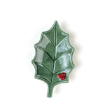 Ceramic Holly Christmas Accent Plate, Set of 4