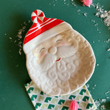 Ceramic Santa Christmas Candy Plate, Set of 4