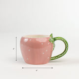 Ceramic Strawberry Mugs, Set of 2
