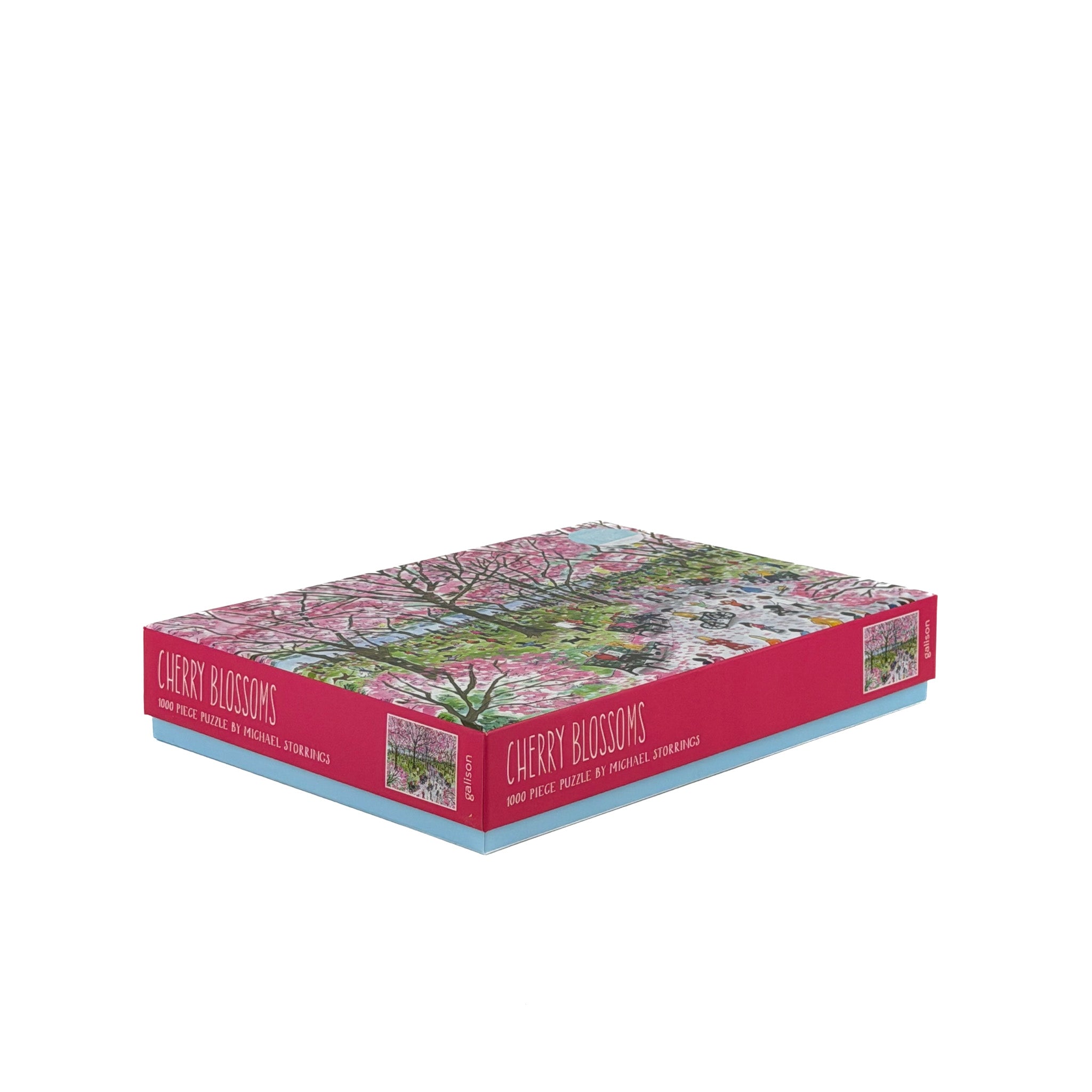 1000 piece jigsaw puzzle with cherry blossoms artwork in decorative box