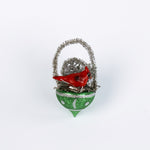 a Christmas Glitter Basket Santa Snowman Ornaments