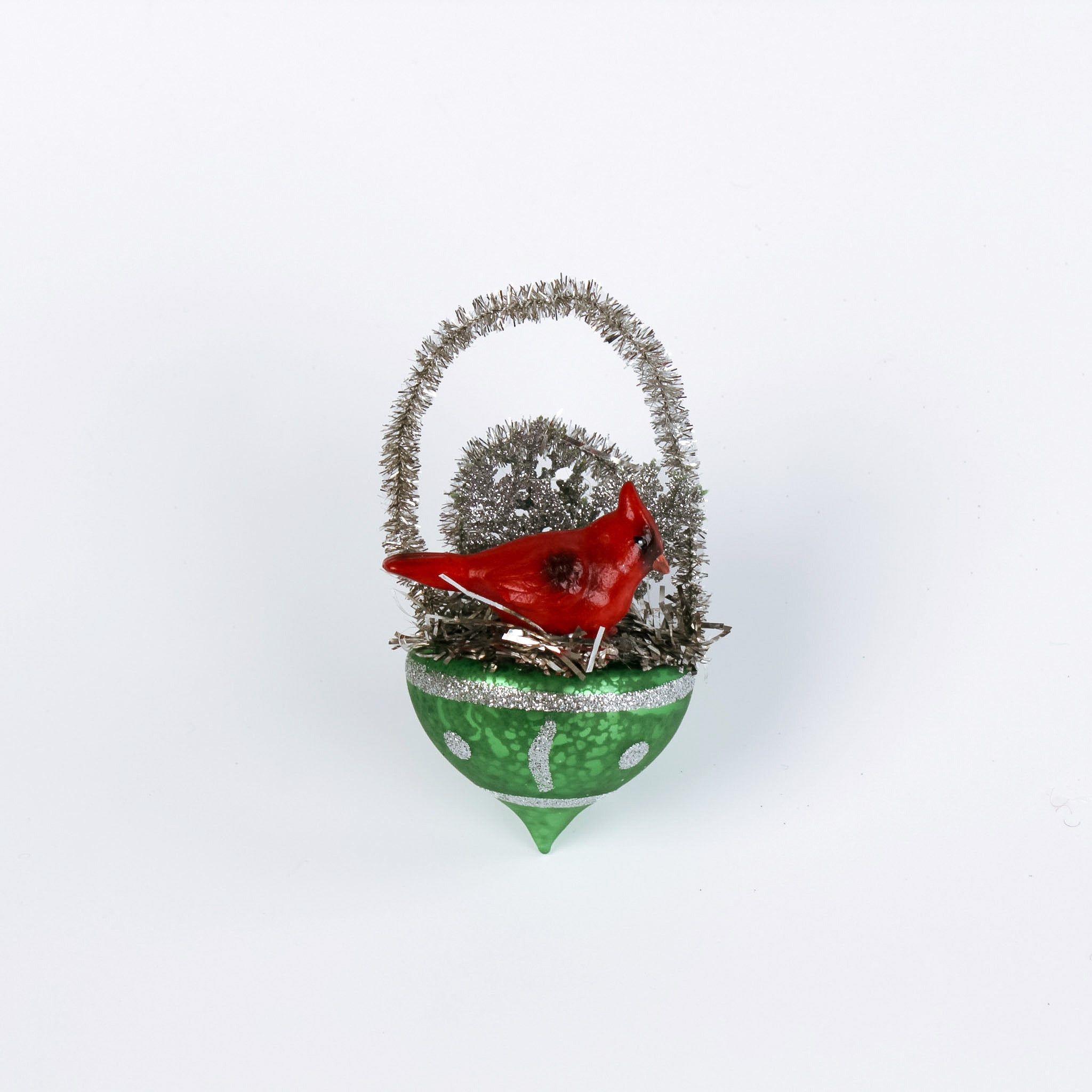 a Christmas Glitter Basket Santa Snowman Ornaments
