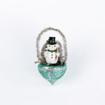 a Christmas Glitter Basket Santa Snowman Ornaments