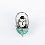 a Christmas Glitter Basket Santa Snowman Ornaments