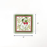 Christmas Holly Pug Square Acrylic Tray (Medium) with dimension of 8" x 8".