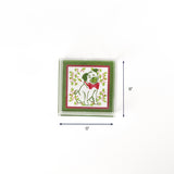 Christmas Holly Pug Square Acrylic Tray Small with dimension of 6" x 6".