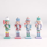 Colorful pastel nutcracker ornaments with candy accents
